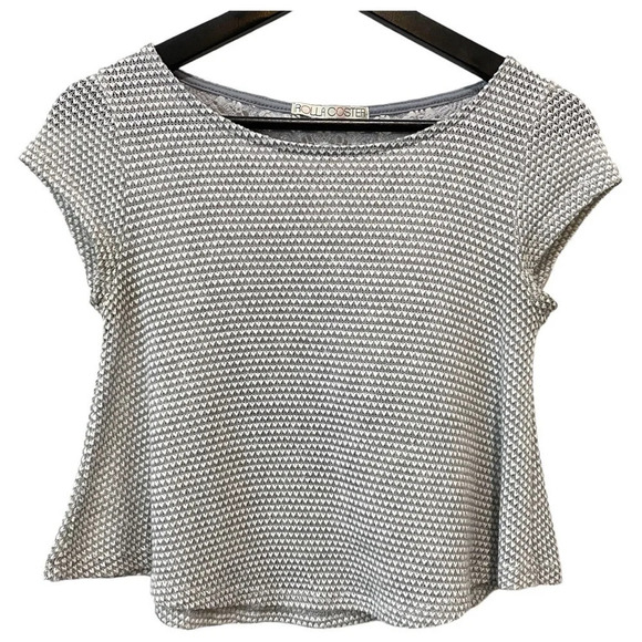 Rolla Coaster Y2K Light Grey Lace Knit Crop Top Size S - Picture 4 of 16